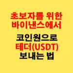 초보자를 위한 바이낸스에서 코인원으로 테더(USDT) 보내는 법