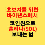 초보자를 위한 바이낸스에서 코인원으로 솔라나(SOL) 보내는 법