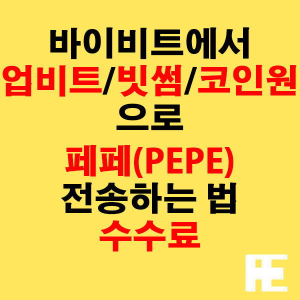 바이비트에서 업비트·빗썸·코인원으로 페페(PEPE) 전송하는 법 + 수수료